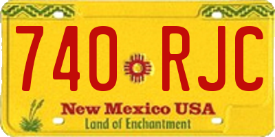 NM license plate 740RJC