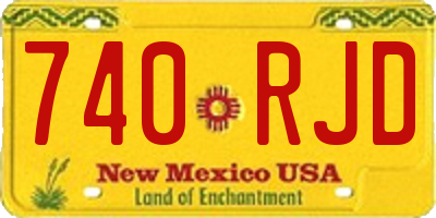 NM license plate 740RJD