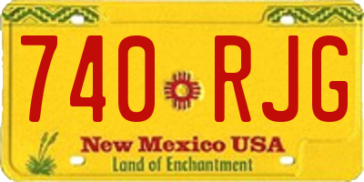 NM license plate 740RJG