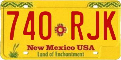 NM license plate 740RJK