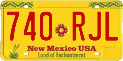 NM license plate 740RJL