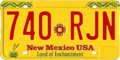 NM license plate 740RJN