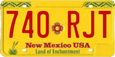 NM license plate 740RJT