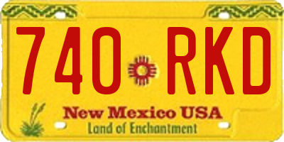 NM license plate 740RKD