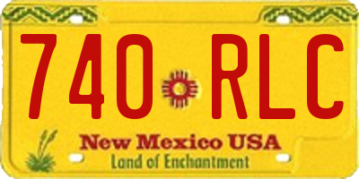 NM license plate 740RLC