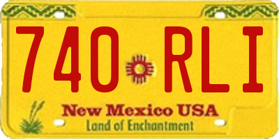 NM license plate 740RLI