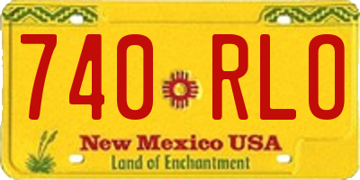 NM license plate 740RLO