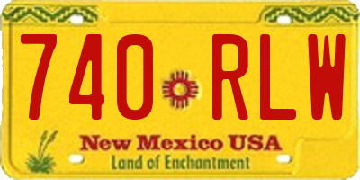 NM license plate 740RLW