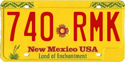 NM license plate 740RMK