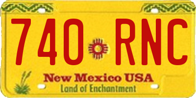 NM license plate 740RNC