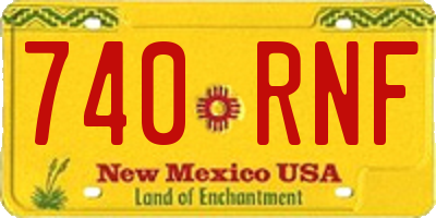 NM license plate 740RNF