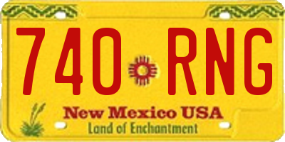 NM license plate 740RNG