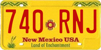 NM license plate 740RNJ