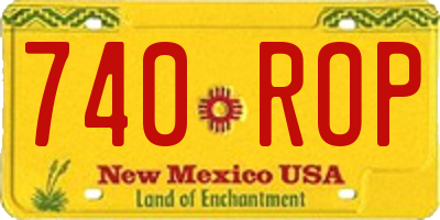 NM license plate 740ROP