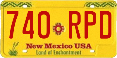 NM license plate 740RPD