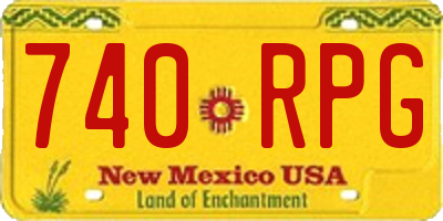 NM license plate 740RPG