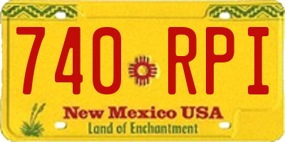 NM license plate 740RPI