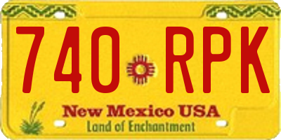 NM license plate 740RPK