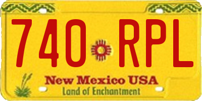 NM license plate 740RPL