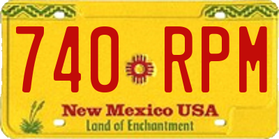 NM license plate 740RPM