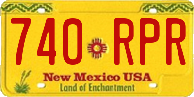 NM license plate 740RPR