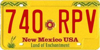 NM license plate 740RPV