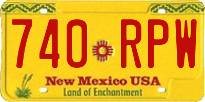 NM license plate 740RPW