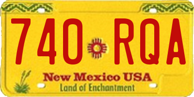 NM license plate 740RQA