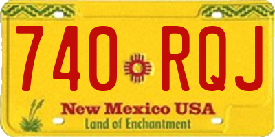 NM license plate 740RQJ