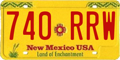 NM license plate 740RRW