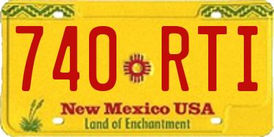 NM license plate 740RTI