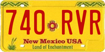 NM license plate 740RVR