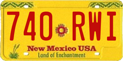 NM license plate 740RWI