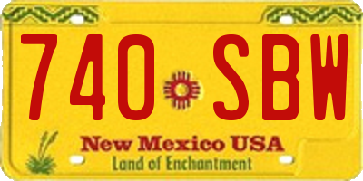 NM license plate 740SBW