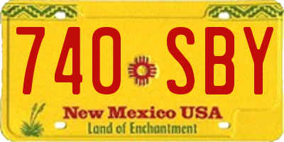 NM license plate 740SBY