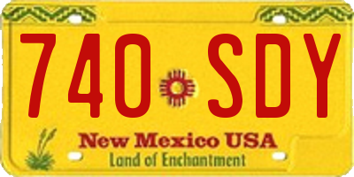 NM license plate 740SDY