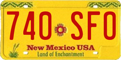 NM license plate 740SFO