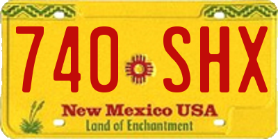 NM license plate 740SHX