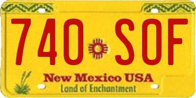 NM license plate 740SOF