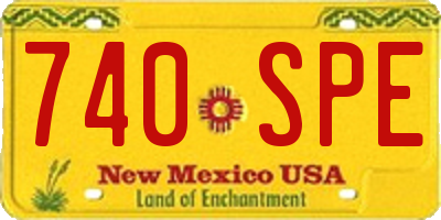 NM license plate 740SPE