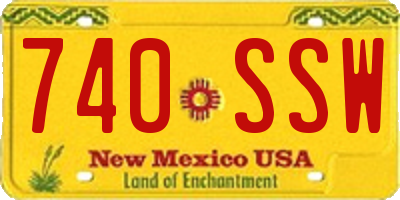 NM license plate 740SSW