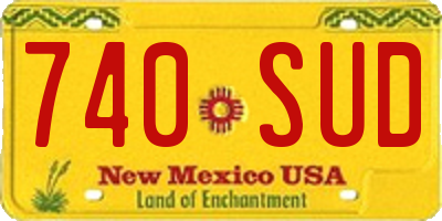 NM license plate 740SUD