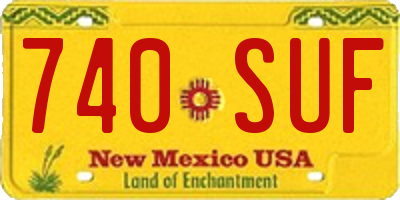 NM license plate 740SUF