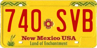 NM license plate 740SVB