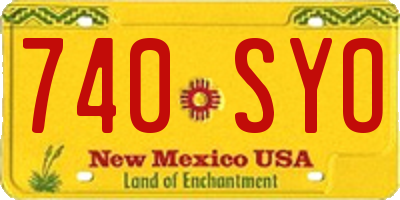 NM license plate 740SYO