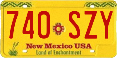 NM license plate 740SZY