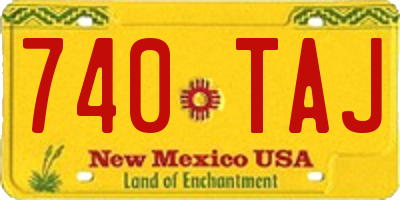 NM license plate 740TAJ