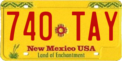 NM license plate 740TAY