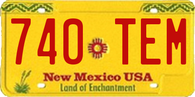 NM license plate 740TEM