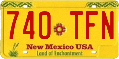 NM license plate 740TFN